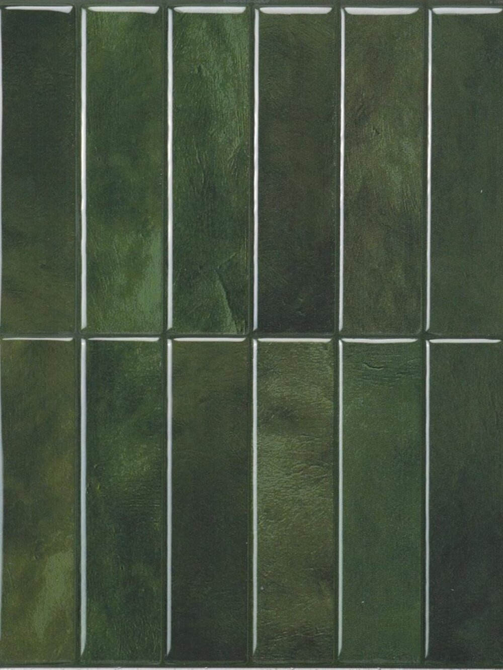Peel and Stick backsplash, Stacked Forest Green, 11.43"x9"
